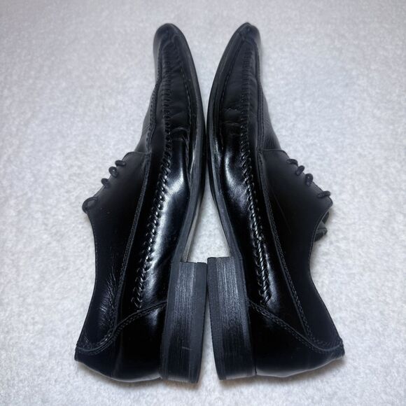 Giorgio Brutini Dress Shoes Mens 9.5W Oxford Black Leather Square Toe 159001 - Picture 6 of 9